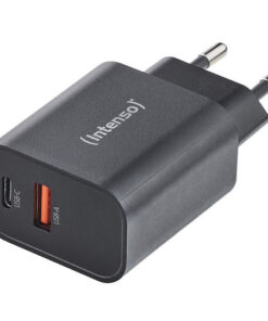Intenso Φορτιστής Χωρίς Καλώδιο με Θύρα USB-A και Θύρα USB-C 30W Μαύρος (W30AC)