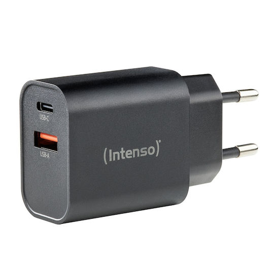 Intenso Φορτιστής Χωρίς Καλώδιο με Θύρα USB-A και Θύρα USB-C 30W Μαύρος (W30AC) - Image 2
