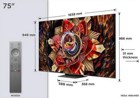 TCL Smart Τηλεόραση 75" 4K UHD Mini LED 75C9K HDR (2025) - Image 3