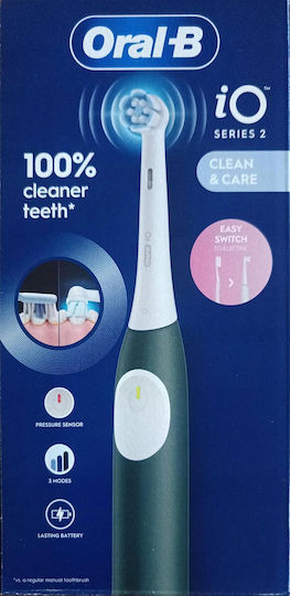 Oral-B iO Series 2 Ηλεκτρική Οδοντόβουρτσα με Αισθητήρα Πίεσης Πράσινη - Image 2