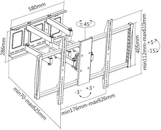 Manhattan 461221 Επιτοίχια έως 100" και 80kg - Image 10