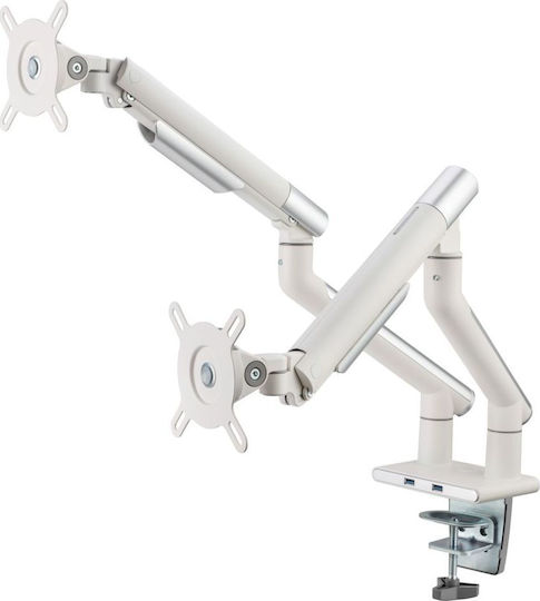 Art Ramm L-20GD Βάση Γραφείου για 2 Οθόνες έως 32" με Βραχίονα Λευκή - Image 8