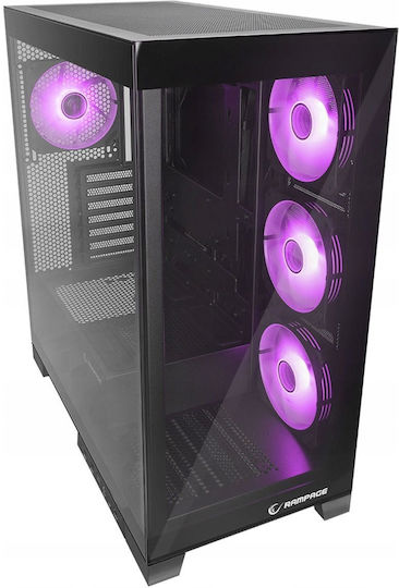 Rampage Hydra V2 Gaming Midi Tower Κουτί Υπολογιστή με Πλαϊνό Παράθυρο Μαύρο - Image 8