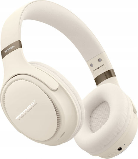 Tonsil R35BT Ασύρματα Bluetooth Over Ear Ακουστικά με Ραδιόφωνο με 55 ώρες Λειτουργίας Μπεζ - Image 5