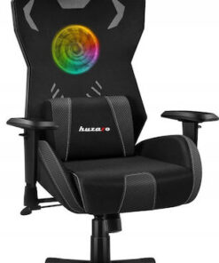 Huzaro Combat 7.6 Υφασμάτινη Καρέκλα Gaming με Ρυθμιζόμενα Μπράτσα και RGB Φωτισμό Μαύρη