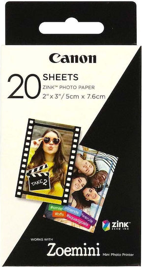 Canon ZP-2030 Φωτογραφικό Χαρτί Instant 5x7.6 για Εκτυπωτές Zink 20 Φύλλα 3214C002 - Image 2