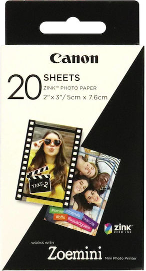 Canon ZP-2030 Φωτογραφικό Χαρτί Instant 5x7.6 για Εκτυπωτές Zink 20 Φύλλα 3214C002 - Image 3