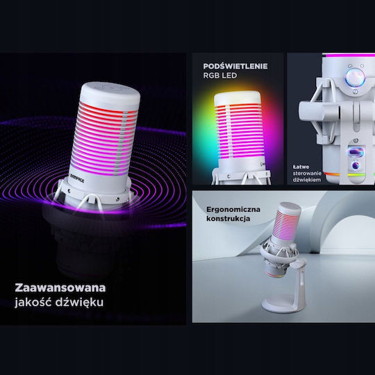 Rampage Bemol RGB Μικρόφωνο Επιτραπέζιο σε Λευκό Χρώμα - Image 8