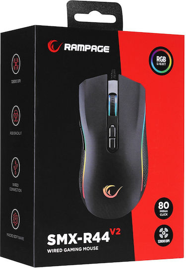 Rampage SMX-R44V2 RGB Gaming Ποντίκι 12800 DPI Μαύρο - Image 6