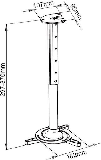 Techly Βάση Projector Οροφής ICA-PM-102 ICA-PM-102S 301559 με Μέγιστο Φορτίο 15kg Ασημί - Image 4
