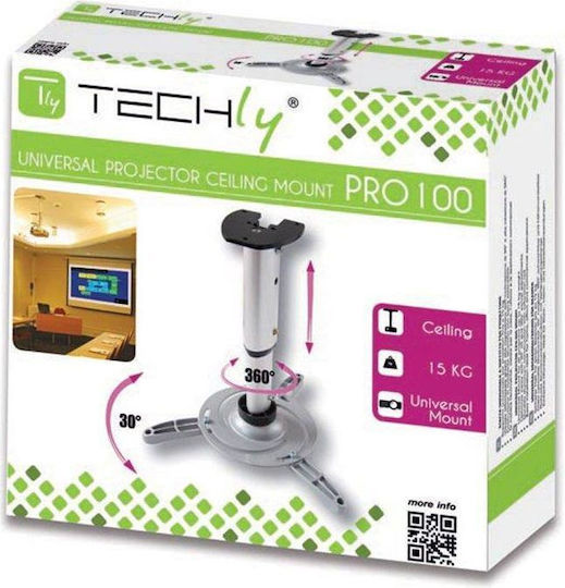 Techly Βάση Projector Οροφής ICA-PM-102 ICA-PM-102S 301559 με Μέγιστο Φορτίο 15kg Ασημί - Image 6