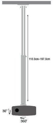 Techly Βάση Projector Οροφής ICA-PM-104XL με Μέγιστο Φορτίο 15kg Γκρι - Image 5