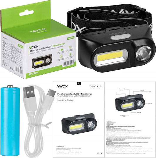 Vayox Φακός Κεφαλής LED με Μέγιστη Φωτεινότητα 250lm - Image 5
