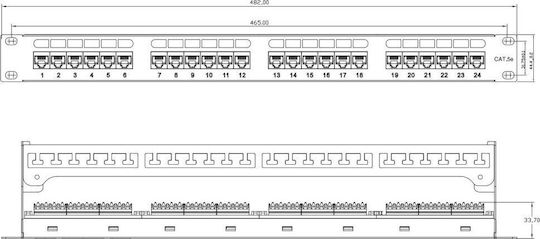 Intellinet Patch Panel 24port Cat 6 Black 721035 - Image 7