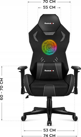 Huzaro Combat 7.6 Υφασμάτινη Καρέκλα Gaming με Ρυθμιζόμενα Μπράτσα και RGB Φωτισμό Μαύρη - Image 8