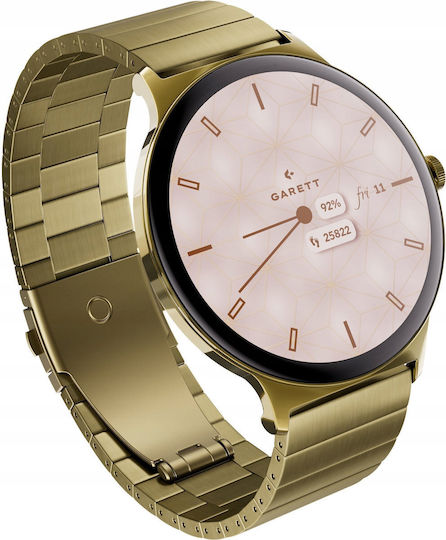 Garett Verona 2 Stainless Steel 43mm Smartwatch με Παλμογράφο (Χρυσό) - Image 3