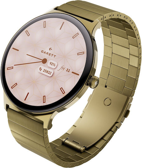 Garett Verona 2 Stainless Steel 43mm Smartwatch με Παλμογράφο (Χρυσό) - Image 4