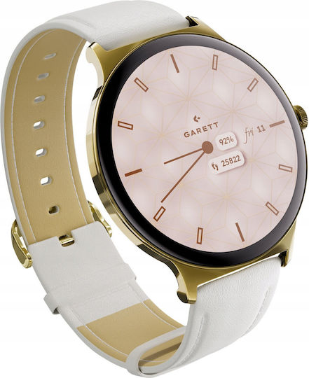 Garett Verona 2 Stainless Steel 43mm Smartwatch με Παλμογράφο (Gold Mesh) - Image 6