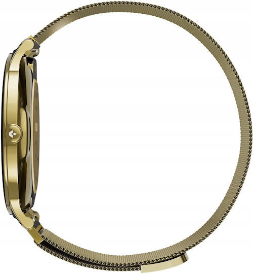Garett Verona 2 Stainless Steel 43mm Smartwatch με Παλμογράφο (Gold Mesh) - Image 5