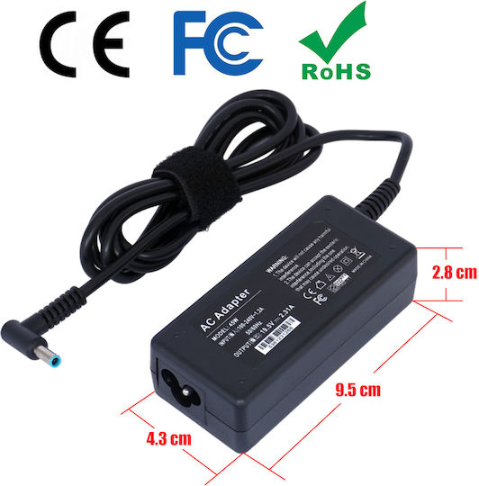 Φορτιστής Laptop 45W 19.5V 2.31A για HP με Αποσπώμενο Καλώδιο Τροφοδοσίας Bulk - Image 4