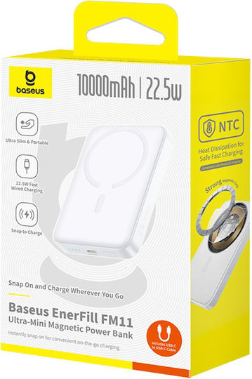 Baseus EnerFill FM11 MagSafe Power Bank 10000mAh 22.5W με Θύρα USB-C Power Delivery Λευκό - Image 5