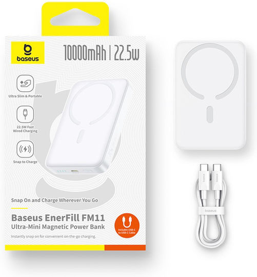 Baseus EnerFill FM11 MagSafe Power Bank 10000mAh 22.5W με Θύρα USB-C Power Delivery Λευκό - Image 7