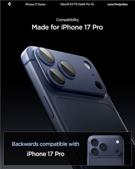 Spigen Optik Pro XL EZ Fit Προστασία Κάμερας Tempered Glass Μπλε για το iPhone 17 Pro AGL10646 - Image 7