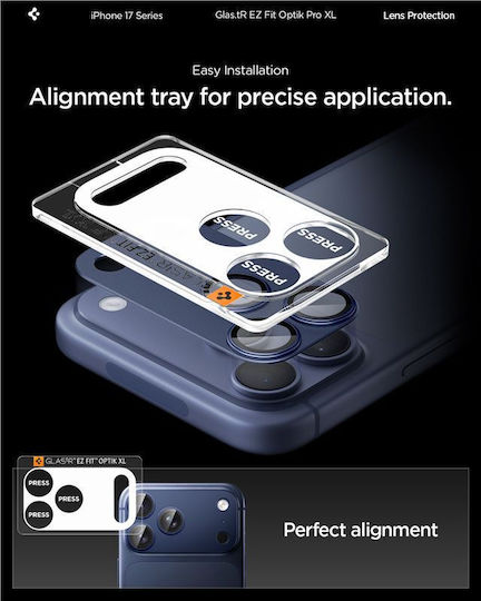 Spigen Optik Pro XL EZ Fit Προστασία Κάμερας Tempered Glass Μπλε για το iPhone 17 Pro AGL10646 - Image 9