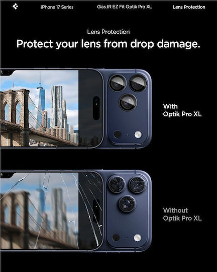Spigen Optik Pro XL EZ Fit Προστασία Κάμερας Tempered Glass Μπλε για το iPhone 17 Pro AGL10646 - Image 10