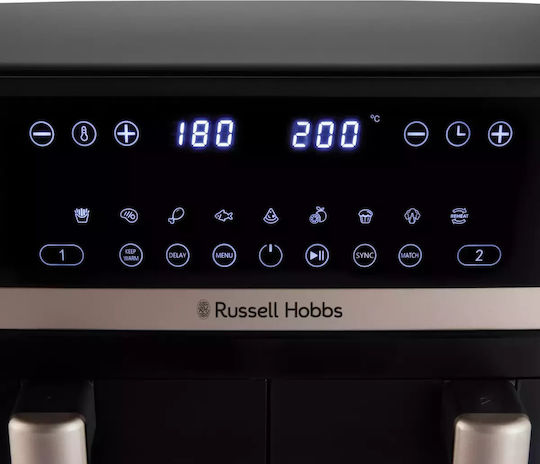 Russell Hobbs Satisfry Air Fryer με Διπλό Αποσπώμενο Κάδο 9lt Μαύρο - Image 5