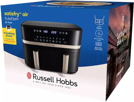 Russell Hobbs Satisfry Air Fryer με Διπλό Αποσπώμενο Κάδο 9lt Μαύρο - Image 8