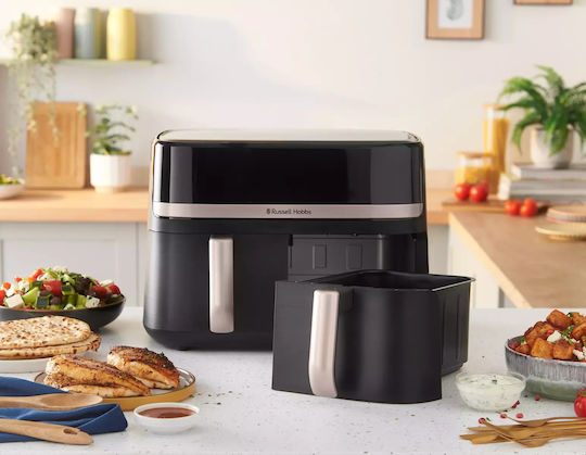 Russell Hobbs Satisfry Air Fryer με Διπλό Αποσπώμενο Κάδο 9lt Μαύρο - Image 9