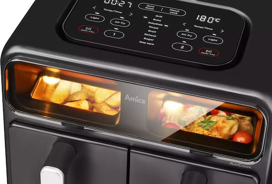 Amica Air Fryer με Διπλό Αποσπώμενο Κάδο 8lt Μαύρο 1367586 - Image 5