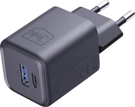 3MK Φορτιστής Χωρίς Καλώδιο GaN με Θύρα USB-A και Θύρα USB-C 33W Power Delivery Μαύρος (Hyper) - Image 3