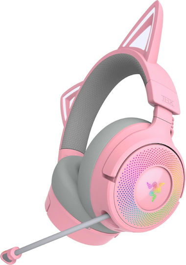 Razer Kraken Kitty V3 Pro Ασύρματο Over Ear Gaming Headset με σύνδεση Bluetooth / USB Ροζ - Image 3