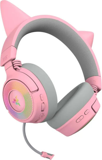 Razer Kraken Kitty V3 Pro Ασύρματο Over Ear Gaming Headset με σύνδεση Bluetooth / USB Ροζ - Image 6