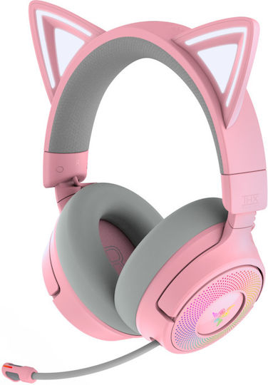 Razer Kraken Kitty V3 Pro Ασύρματο Over Ear Gaming Headset με σύνδεση Bluetooth / USB Ροζ - Image 4