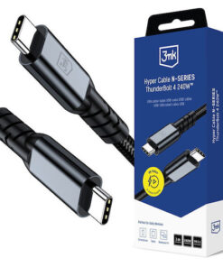3MK Braided Thunderbolt 4 Cable 240W Μαύρο 1m