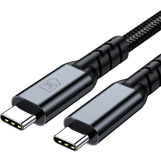 3MK Braided Thunderbolt 4 Cable 240W Μαύρο 1m - Image 2