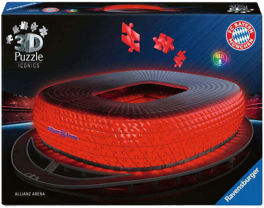 Ravensburger 3d Puzzle Iconics Allianz Arena Φως 216 Τεμάχια
