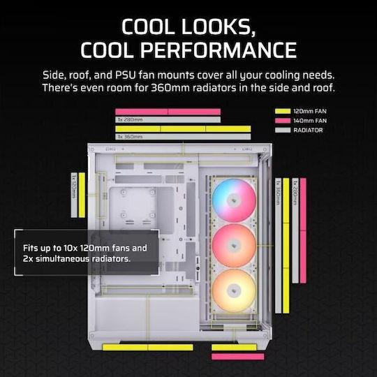 Corsair 3500X RS-R ARGB Gaming Midi Tower Κουτί Υπολογιστή με Πλαϊνό Παράθυρο Λευκό - Image 7