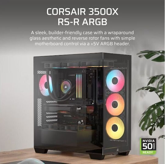 Corsair 3500X RS-R ARGB Gaming Midi Tower Κουτί Υπολογιστή με Πλαϊνό Παράθυρο Μαύρο - Image 6