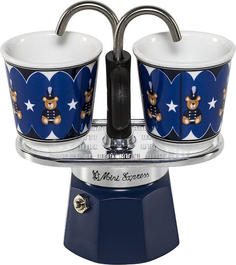 Bialetti Set Mini Express Μπρίκι Espresso Μπλε 0005349