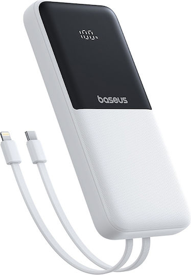 Baseus Lipow Power Bank 10000mAh 22.5W με Θύρα USB-A και Θύρα USB-C Λευκό