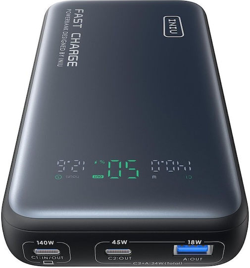 Iniu P64-P1 Power Bank 25000mAh 140W με Θύρα USB-A και 2 Θύρες USB-C Μαύρο - Image 3