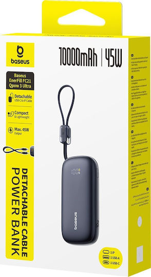 Baseus EnerFill FC21 QPow3 Ultra Power Bank 10000mAh 45W με Θύρα USB-A Μαύρο - Image 3