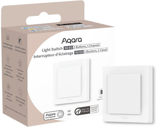 Aqara H2 Διακόπτης Τοίχου Διπλός με Πλαίσιο Λευκός WS-K07D - Image 3