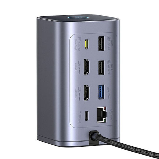 Baseus NU1 Air Spacemate USB-C Docking Station με HDMI 4K PD Ethernet Γκρι - Image 3