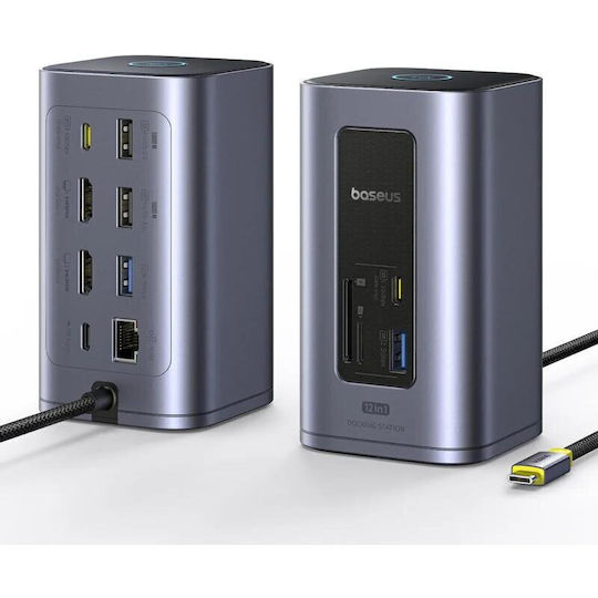 Baseus NU1 Air Spacemate USB-C Docking Station με HDMI 4K PD Ethernet Γκρι - Image 6