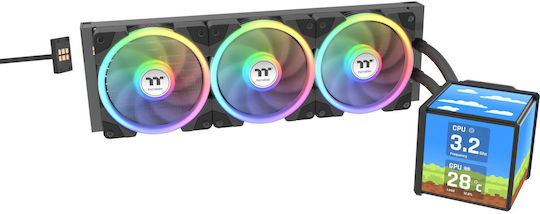 Thermaltake MINECUBE 360 Ultra AIO Υδρόψυξη Επεξεργαστή Τριπλού Ανεμιστήρα 120mm με ARGB Φωτισμό